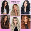 Geogroket Long Wavy Wig for Women Middle Part Wavy Charming