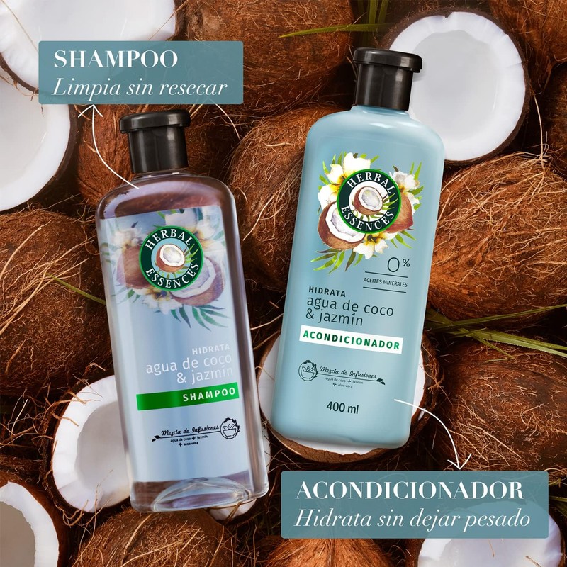 Herbal Essences Shampoo Classics Hidrata Agua de Coco & Jazmín