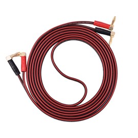 HI-FI Pure Copper Speaker Cable Right Angle L Type Banana Plugs Line Wire Red & Black 3 Meter