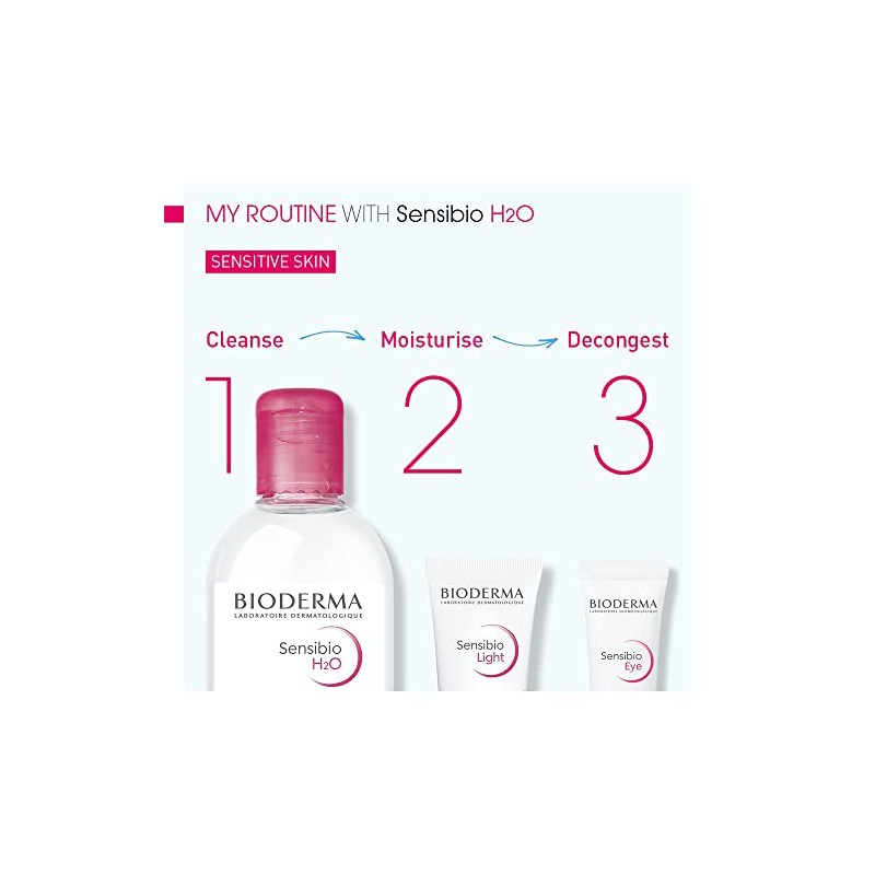 Bioderma Sensibio H2O Make-up removing Micelle Solution, 16.7 Fl Oz
