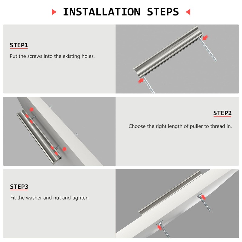 homdiy 10 Pack Adjustable Brushed Nickel Cabinet Pulls 1" to