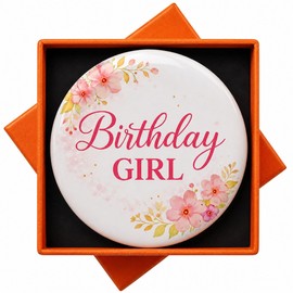 Birthday Girl Pin Button Badge: 2.3 Inch Metal Birthday Pin for Girls