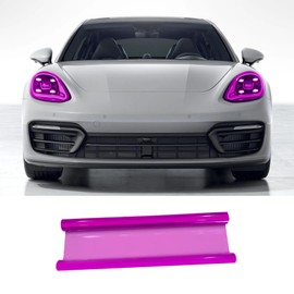 12×48 Inch Car Light Tint Film, Shiny Chameleon Headlights Tail Lights Fog Lights Films, Self Adhesive Vinyl Film Sticker Sheet Roll, Universal Auto Modification Cover for Most Models (Purple)