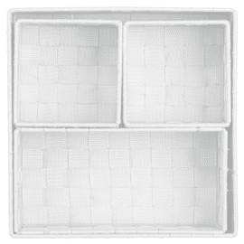 Brandsseller Decorative Storage Box Rattan / Wicker Look Set of 4 (White)