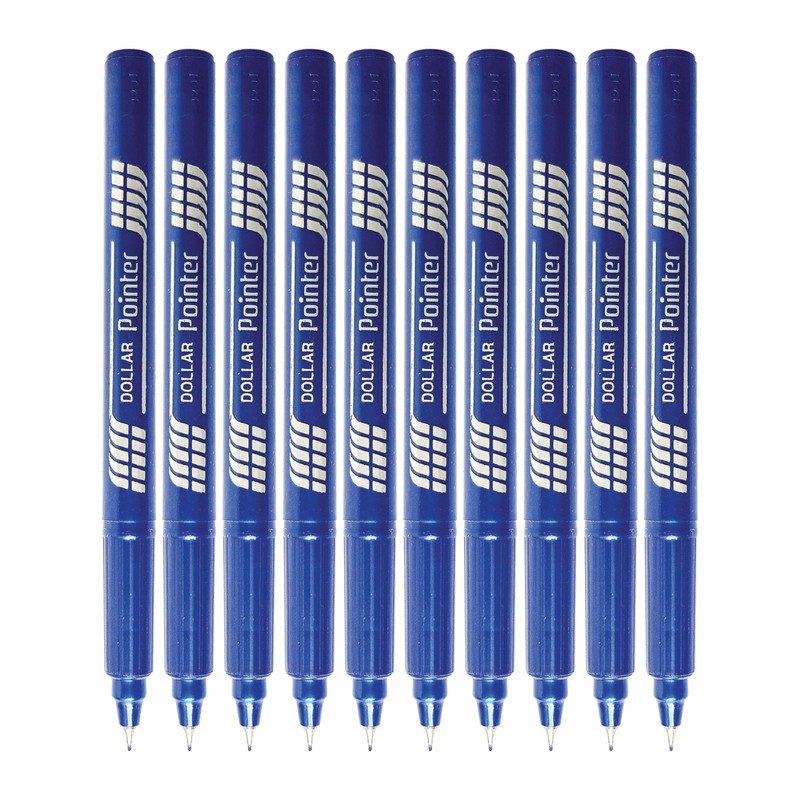 Fineliner Pens, BLUE, Pack of 10, Extra Fine Point (0.3mm),