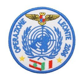 2 Stück Operation LEONTE Italien Militär bestickt Patch Abzeichen mit Haken und Schleife Backing