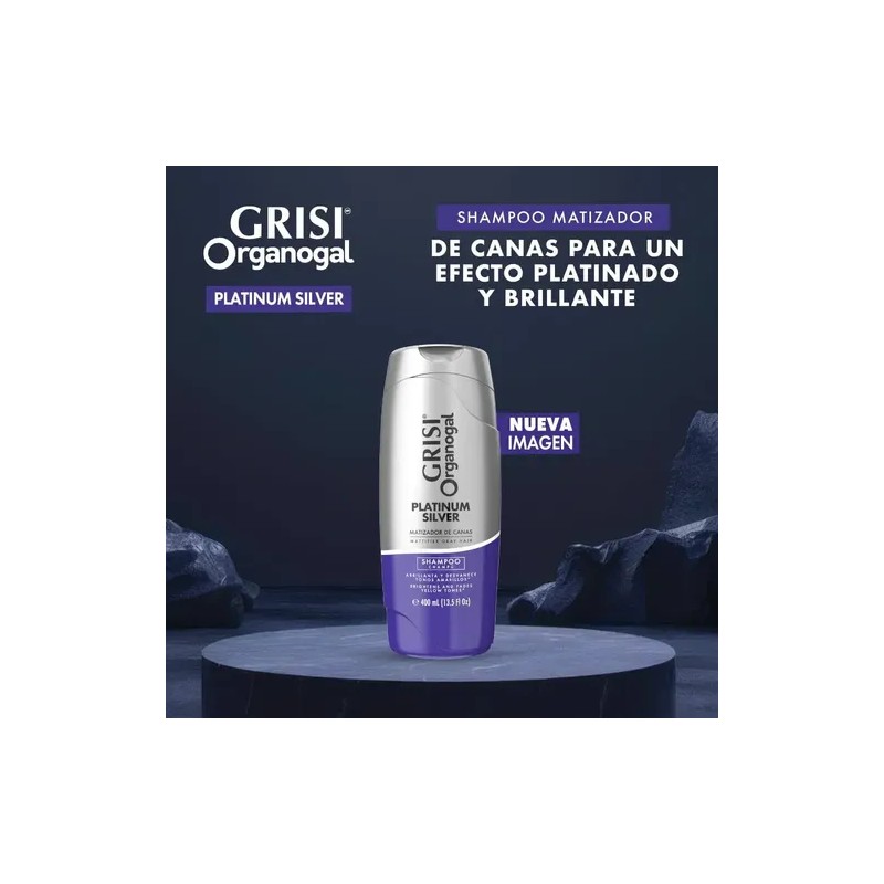 Shampoo Grisi Organogal Oscurecedor Platinium Cabello Gris