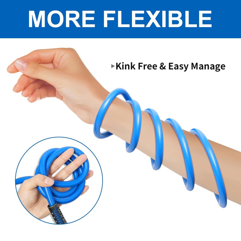 Heliwoo Pressure Washer Hose 50 FT x 1/4", Upgrade Kink
