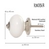 Knober 10 pieces in white ALBA white, decorated, stainless steel