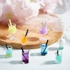 SUNNYCLUE 1 Schachtel 7 Stile Milchtee-Frucht-Anhänger Mini-Flasche Boba-Eiscreme-Anhänger Getränkeimitat-Harzglas-Schmuckzubehör Zubehör
