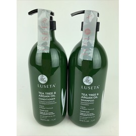 Luseta 2 Bottles Luseta Tea Tree & Argan Oil Shampoo for Damaged & Oily Hair 33.8 oz Ea