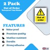 2-Pack Out of Order Vinyl Sticker Sign Labels -Waterproof sticker