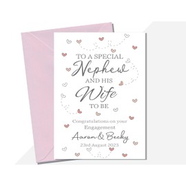 Engagement Nephew and Wife to be card, Congratulations on your engagement Nephew and wife to be fiancé fiancée