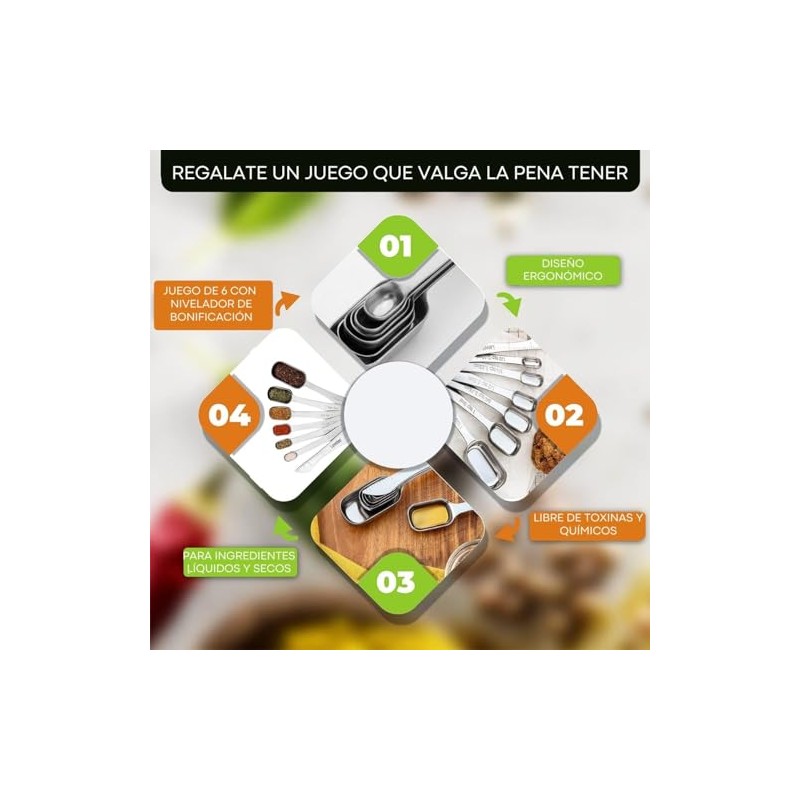 U Chef Cucharas Medidoras de Cocina, Juego de 7 Tazas
