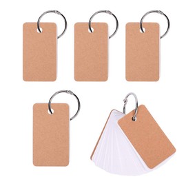 5Pack Study Cards Revision Cards Record Card Blank Flash Cards With Binder Ring Memo Pads Mini Pocket Notepad Scratch Note Pads 500 Sheets Kraft Paper