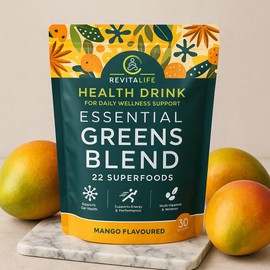 Revitalife Limited Revitalife Limited Revitalife Eetial Gree Bled 22 Suerfood with Fruit, Vegetale, Adatoge Proiotic Ahwagadha KSM66 Vega, Glute Free Gut Health Suort Made i the UK