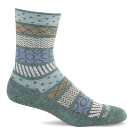 Sockwell Women's Fairisle Pop Crew Sock, Juniper - M/L