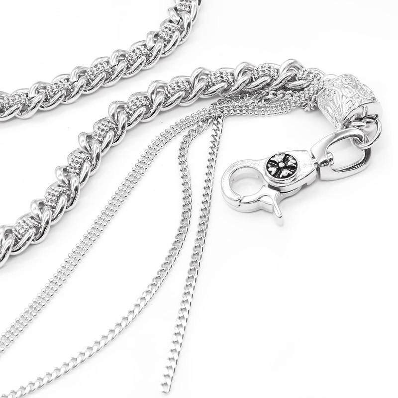 [UNIQSUM] Small Ball Tassel Round Coil Wallet Chain Biker Punk