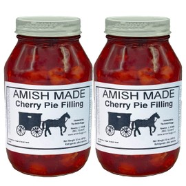 Amish Pie Filling and Topping Cherry - TWO 32 Oz Jars