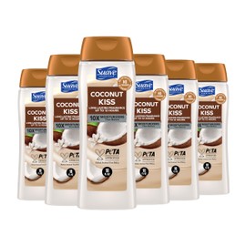 Suave Moisturizing Body Wash Women, Coconut Kiss with Vitamin E and Aloe Extracts, No Parabens, No Phthalates, 18 Oz (Pack of 6)