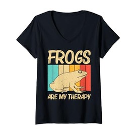 Womens Cute Frog Design For Men Women Toad Catcher Pet Animal Lover V-Neck T-Shirt