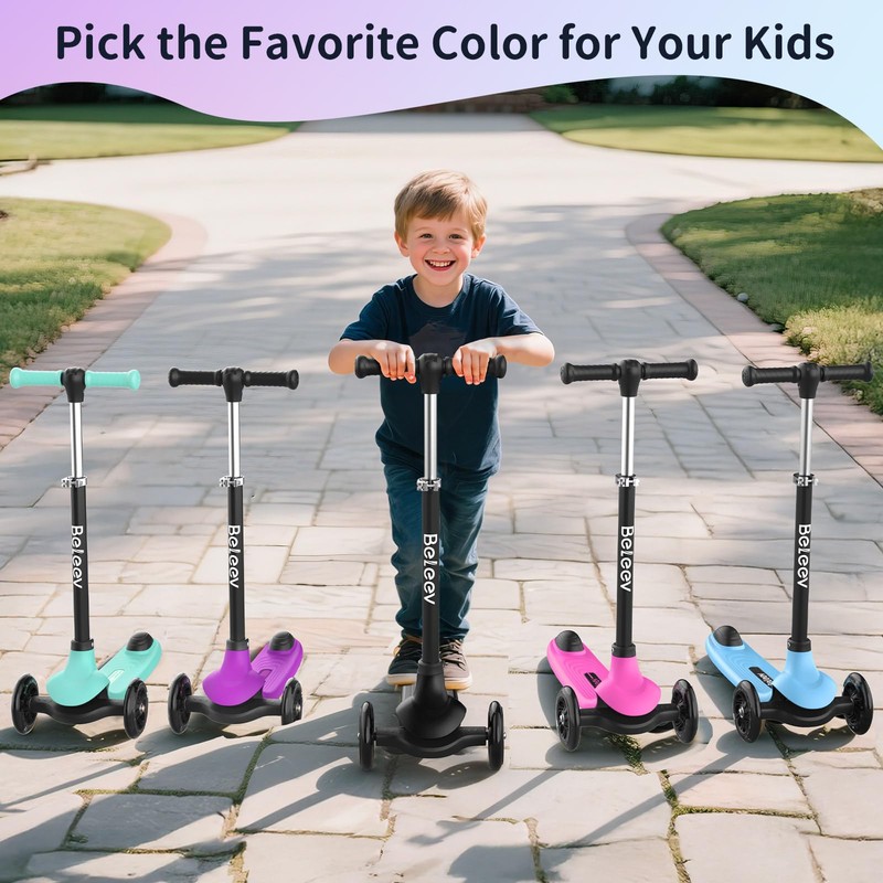 BELEEV A6 Scooter, 3 Wheel Folding Scooter, Adjustable Handlebar, Extra