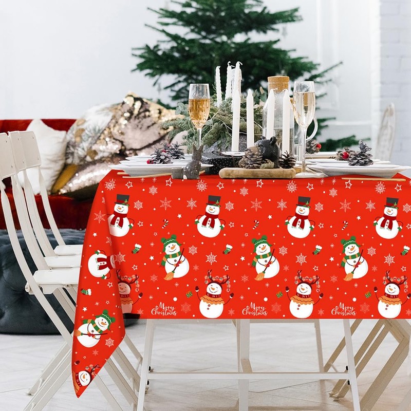 Tablecloth Christmas, Christmas Tablecloth Rectangular Plastic Christmas Table Runner Tablecloths