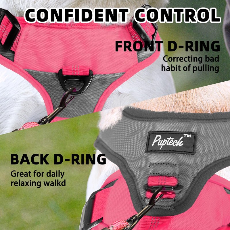 PUPTECK Escape Proof Dog Harness and Leash Set Upgraded No