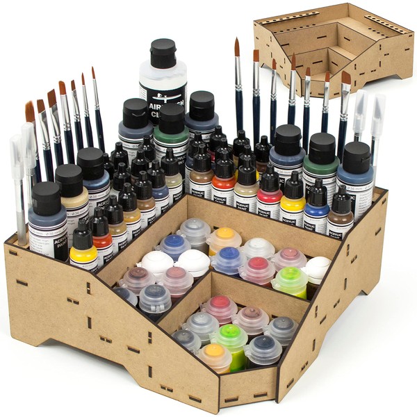 PROSCALE Paint Rack for model paints. Hobby craft Citadel Vallejo Tamiya Army paint rack stand Portable paint holder organiser Miniature warhammer paint storage Stand Model painting station (Model D)