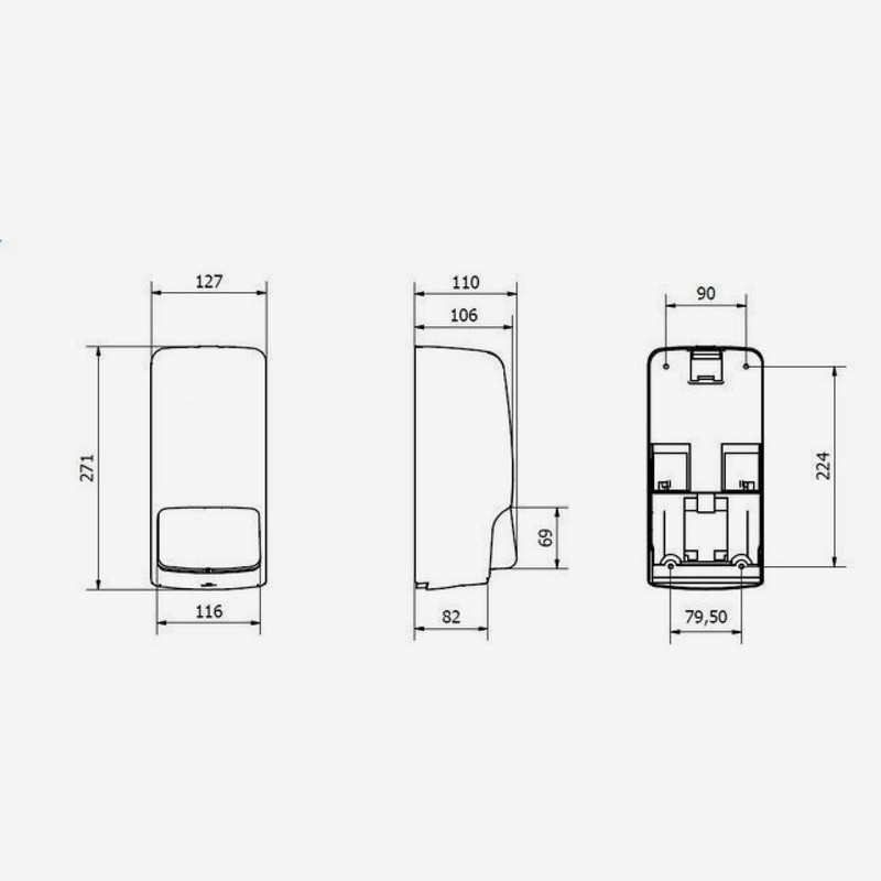 Jofel AC80050 Refillable Soap Dispenser, 0.85 litres, White