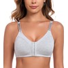 HACI Women's Front Closure Cotton Bra Wirefree Unpadded Full Coverage