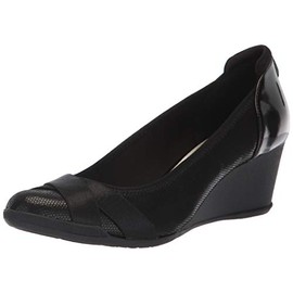Anne Klein Women's Timeout Wedge Heel Pump, Black, 11