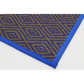 Igusa Yoga/Pilates Mat made in Japan, Organic Japanese Quality Tatami Mat, Exercise Mat, Tatami Rug, Non-slip Deodorant Workout Mat (Blue)