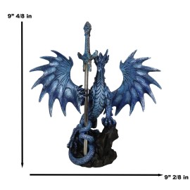 Ruth Thompson Blue Sea Blade Dragon Statue With Letter Opener Dagger Sword Decor
