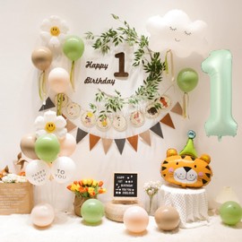 2Pcs 40 Inch Olive Green 1 Large Numbers Balloons,Light Green Number 11 Digital Helium Balloons,Foil Mylar Big Number Balloons for Birthday Party supplies Decorations