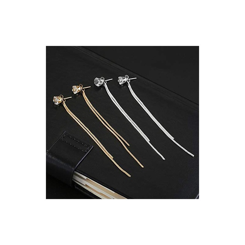 Women's Pierced Earrings, Dainty and Simple, Korean, Binaural Set, Long,