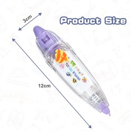Vicloon Correction Tape with Pattern, 2 Cartoon Tape Pens with 2 Replacements, 4 Designs, for Bullet Journal, Scrapbook, Illustration, Journal Writing, Card Making and Much More
