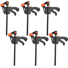 Abrazadera Carpintería F Barra de Madera Herramienta - 4 Pulgadas Abrazadera de Barra para Carpintería, Juego de Abrazadera Carpintería F, 6 Piezas Barra de Madera Carpintero Herramienta (6 PCS, 4")