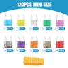 Wuyaoyao 120PCS Mini Car Fuse Kit, Mini Size Car Fuses
