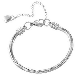 OutstandLong Snake Chain Charm Bracelet with Lobster Clasp Beads for Men Women Length 6"-11" with 2.35" Extension Chain