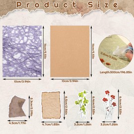 64 Sheets of Textured Scrapbook Paper and Mesh Fabric Assorted Set, 50pcs Flower Scrapbook Stickers, 40pcs Vintage Book Page Stickers, and 1pcs Scrapbook Tape for Scrapbooking Paper Supplies