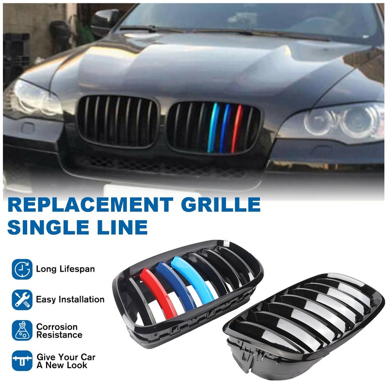 BILLDIO Front Grill Color Grille For 2007-2014 X5 E70 X6