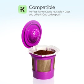 GoodCups Disposable K Cup Filters, 100 Count Disposable Paper Filters for Keurig Reusable K Cups, White