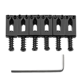 MAXCHEER 10.5mm Guitar Tremolo Bridge Saddles for Fender Stratocaster Strat Telecaster Tele Electric Guitar Replacement (Black)