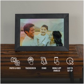 VIVITAR 10 Inch WiFi Digital Picture Frame - Slim Design with LCD Touch Screen - Easy Setup for Photos or Video Sharing with The New Photo Alert - Memory Card Slot and 16GB Internal Memory