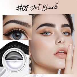 U-Shinein Eyebrow Pencil with Eyebrow Gel,2 In 1 Eyebrow Pen Brow Gel Real-Looking-Fill Define and Shape Brows,Lightweight Waterproof & Smudge-Proof Eyebrow Colours,#01 Jet Black