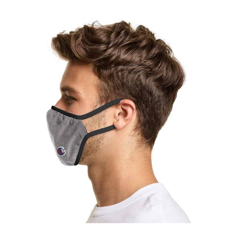 Champion Adult Ellipse Mask, Concrete Heather, Small/Medium (Pack of 3)