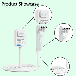 Replacement for Lemax Lighted Village Accessory AC/DC 4.5V Power Adapter with 3 Output,Compatible with Lemax #94563 94564 74707 74295 84428 94565 Christmas Micro Lighting Building Decoration(2 PCS)