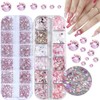 2 Boxes Pink Y2K Nail Decor Set - 12 Grids