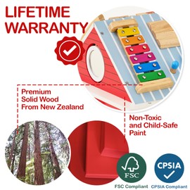 Monläurd® Wooden Farm Activity Center for Toddlers 1-3, 12-in-1 Montessori Busy Board Sensory Play Center, Large Barn Activity Cube Toy for Baby Fine Motor Skills, Daycare & Preschool Learning